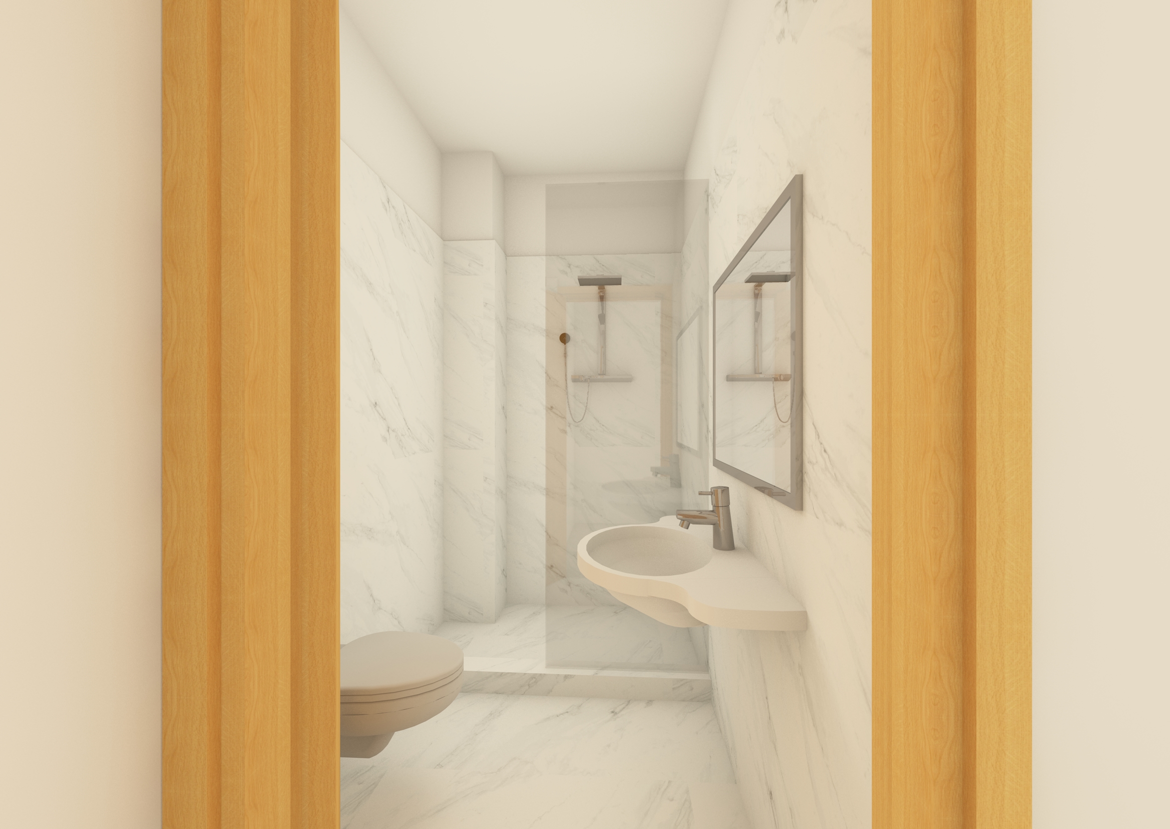 Modern bathroom interior at Atlantis Annex boutique hotel, featuring sleek fixtures and elegant design.